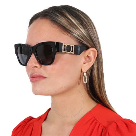 Versace Dark Grey Cat Eye Ladies Sunglasses 